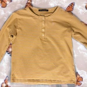 Brandy Melville Striped Yellow Top